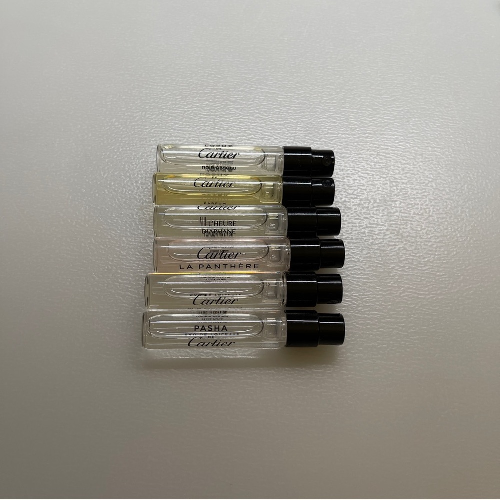 🆕Set of 6 Cartier pur magnolia pasha edition noire la panthere fragrance sample